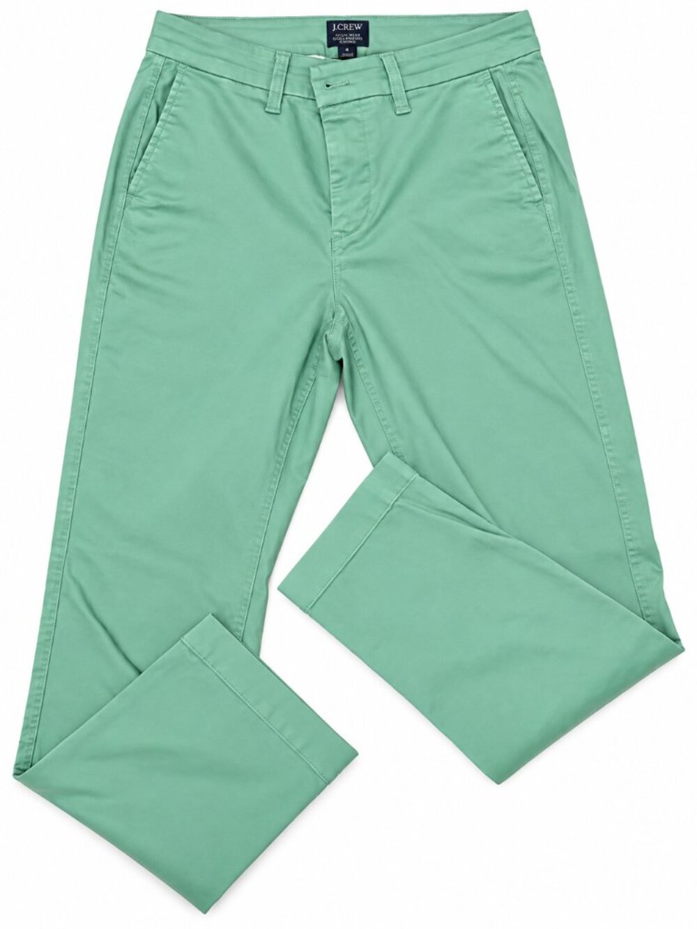 J.Crew High Rise Girlfriend Chino Pants Size 4 Mint Green Stretch Cotton